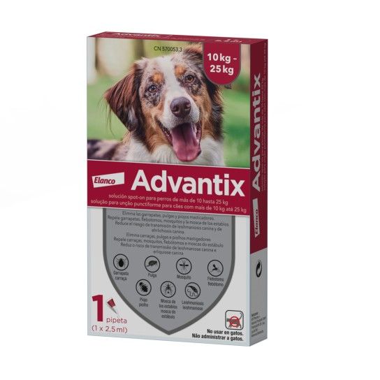 ADVANTIX CAO 2,5ML 10-25KG 1PP