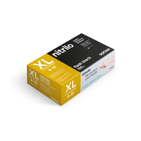LUVA NITRIL DESCARTVEL RES PRETO 100UN - XL