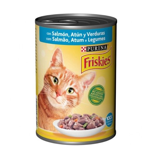 FRISKIES HÚMIDO GATO SALMÃO/ ATUM/ VEGETAIS 400GR FRISKIES HÚMIDO GATO SALMÃO/ ATUM/ VEGETAIS 400GR