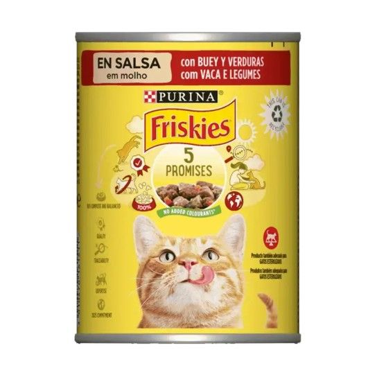 FRISKIES HÚMIDO GATO MOLHO VACA/ VEGETAIS 400GR FRISKIES HÚMIDO GATO MOLHO VACA/ VEGETAIS 400GR